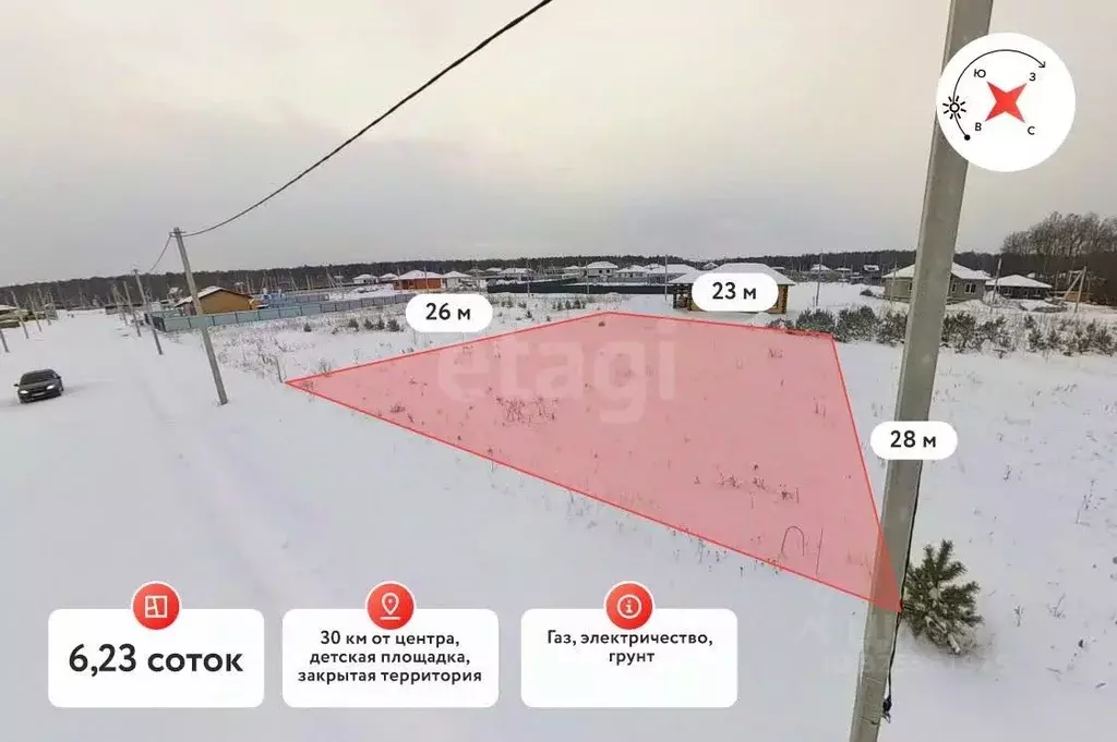 Участок в Тюменская область, Тюменский муниципальный округ, с. Кулига  ... - Фото 1