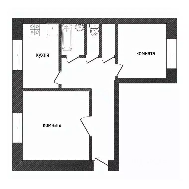 2-к кв. Ленинградская область, Волхов ул. Профсоюзов, 4 (54.0 м) - Фото 2