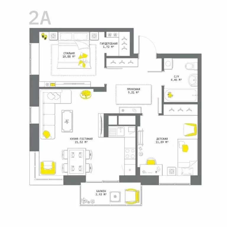 2-комнатная квартира: Тула, Оборонная улица, 104 (63.61 м) - Фото 0