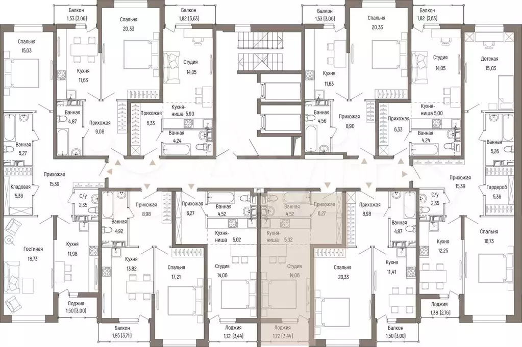 Квартира-студия, 31,3 м, 5/9 эт. - Фото 1
