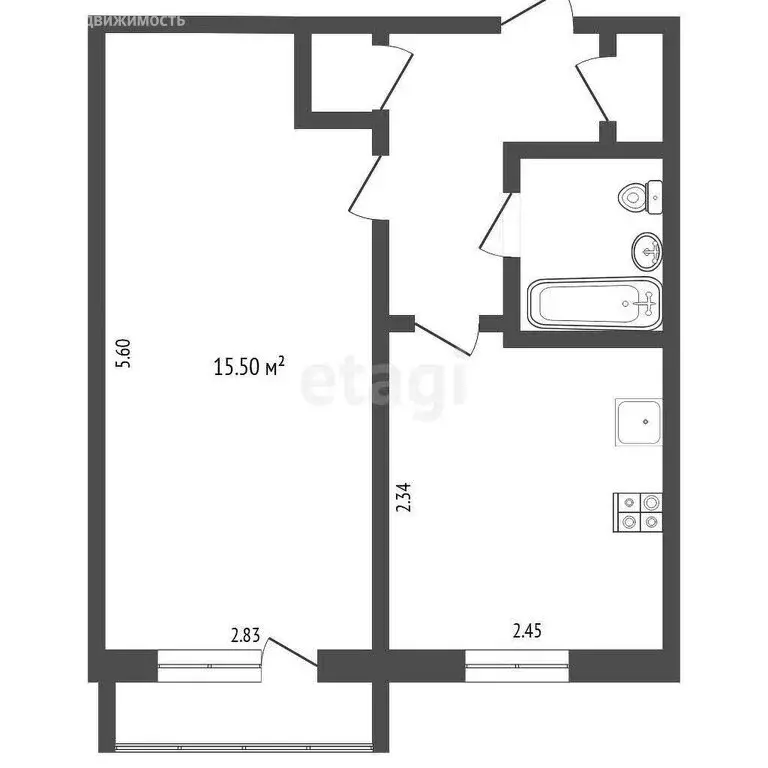 1-комнатная квартира: Тюмень, Холодильная улица, 42А (29 м) - Фото 0