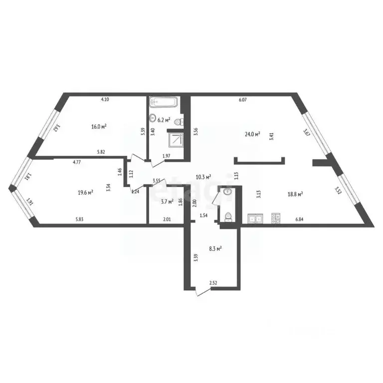 3-к кв. Кемеровская область, Кемерово Притомская набережная ул., 19 ... - Фото 2