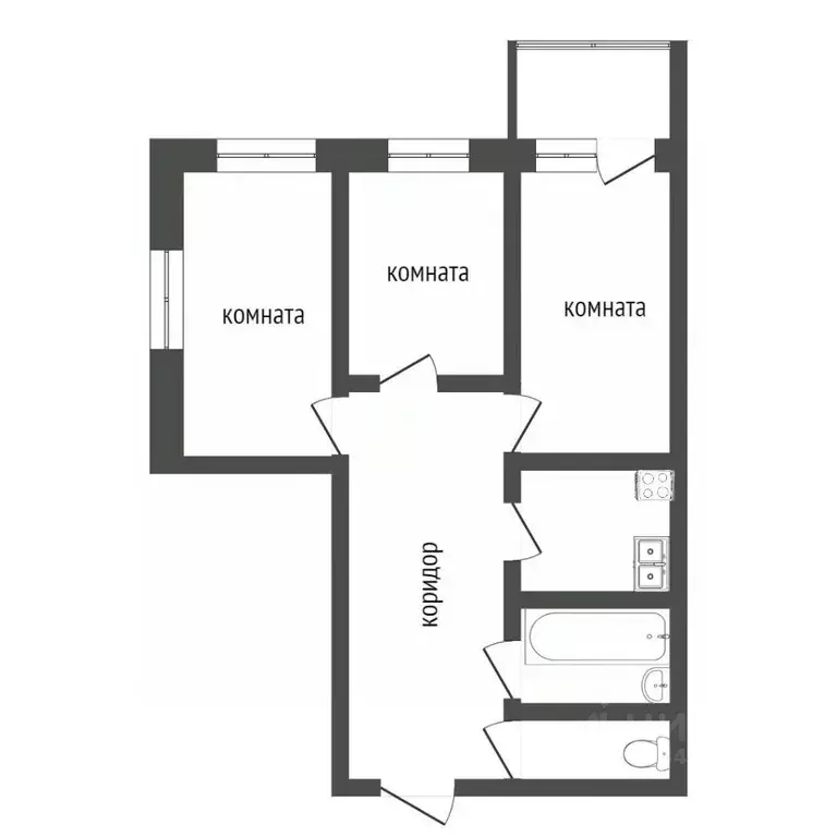 3-к кв. Белгородская область, Белгород Садовая ул., 120 (61.7 м) - Фото 1