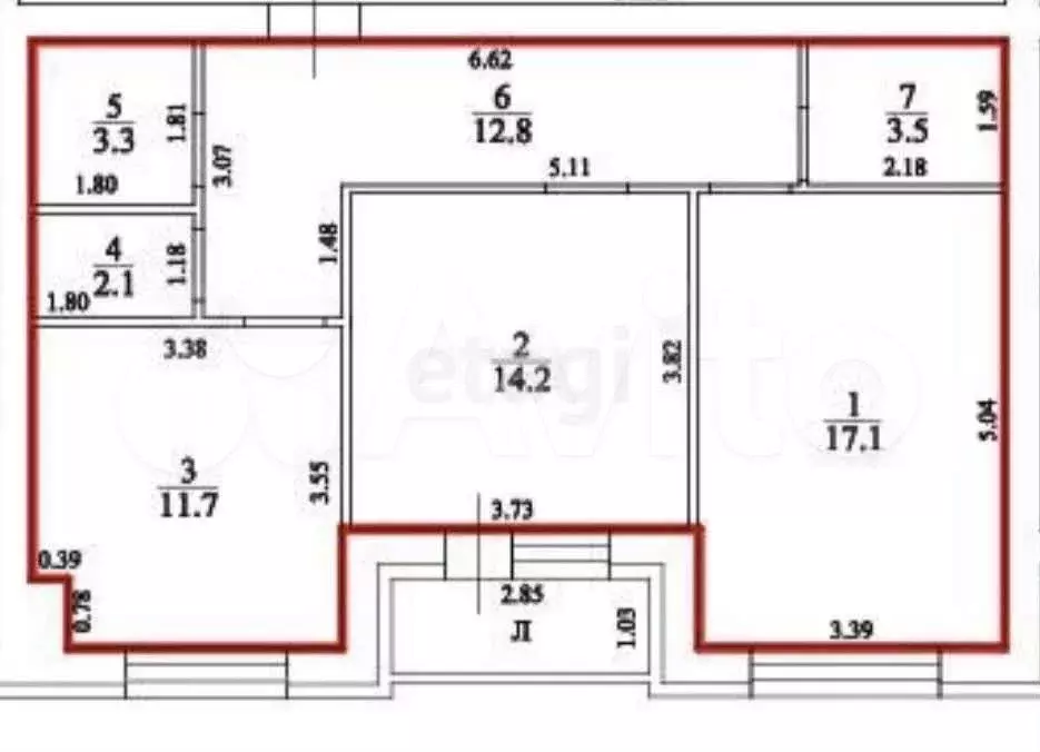 2-к. квартира, 65 м, 2/5 эт. - Фото 0