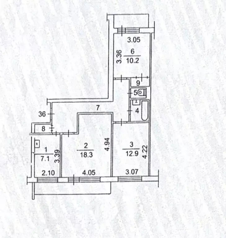 3-к кв. Томская область, Томск Телецентр мкр, ул. Партизанская, 4/1 ... - Фото 1