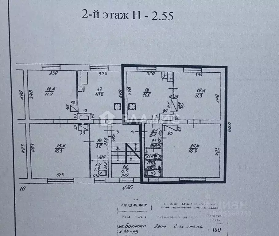 2-к кв. Калининградская область, Калининград ул. Баумана, 36 (42.9 м) - Фото 2