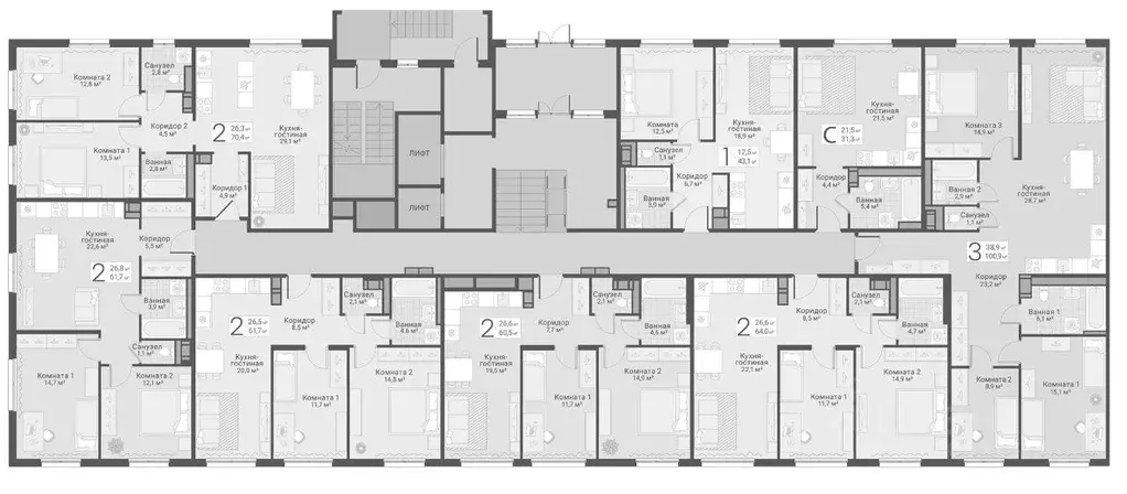 2-к кв. Санкт-Петербург Актерский проезд, 2к1 (60.5 м) - Фото 2
