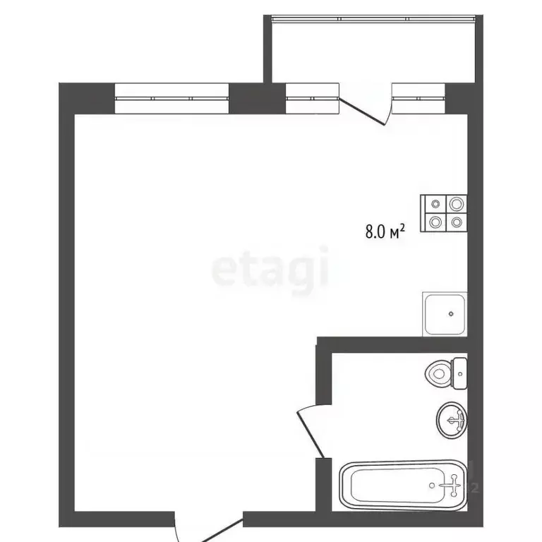 1-к кв. Кемеровская область, Кемерово ул. Серебряный Бор, 6/1 (32.5 м) - Фото 1