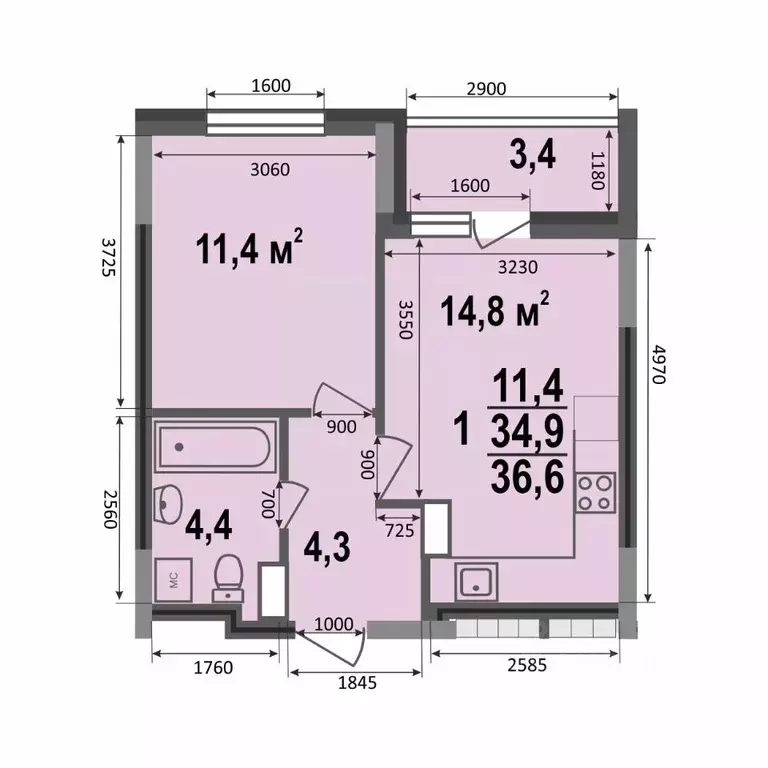 1-к кв. Владимирская область, Владимир ул. Смоленская, 3А (36.6 м) - Фото 0