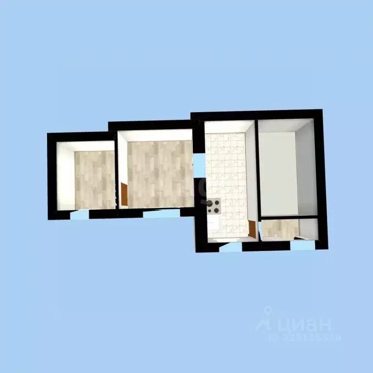 3-к кв. Башкортостан, Уфа ул. Герцена, 57 (47.0 м) - Фото 1