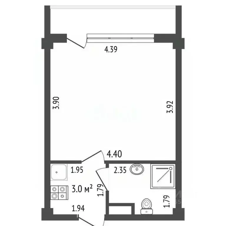 Студия Севастополь ш. Фиолентовское, 134к5 (22.3 м) - Фото 2