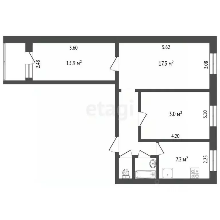 3-к кв. Ростовская область, Аксайский район, пос. Рассвет Институтская ... - Фото 2