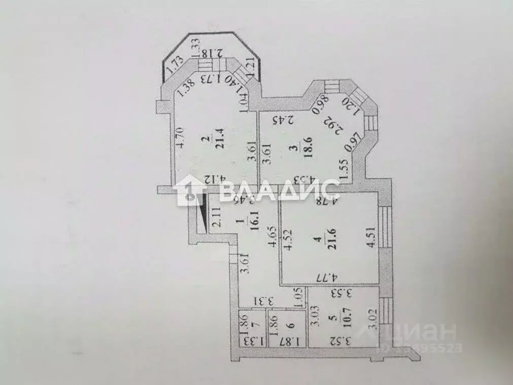 3-к кв. Липецкая область, Липецк Нижняя Логовая ул., 6 (94.8 м) - Фото 1