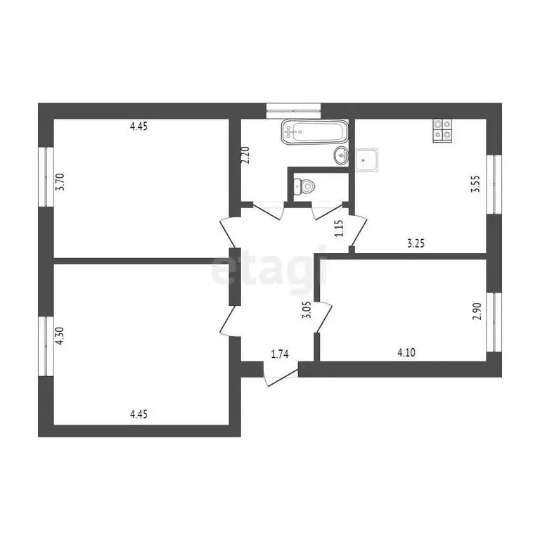3-комнатная квартира: Саранск, Большевистская улица, 96 (73.8 м) - Фото 0