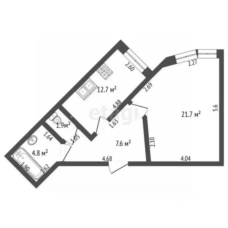 1-к кв. Краснодарский край, Анапа Северная ул., 3Б (49.0 м) - Фото 2