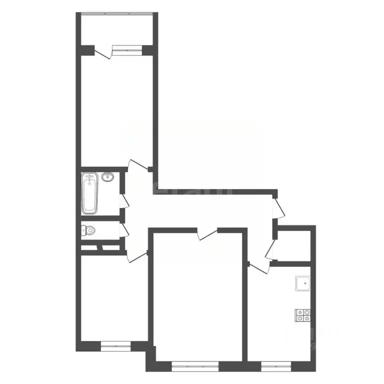 3-к кв. Тульская область, Тула ул. Мезенцева, 44к1 (63.9 м) - Фото 2