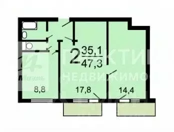 2-к кв. Москва Нахимовский просп., 25К2 (47.3 м) - Фото 2
