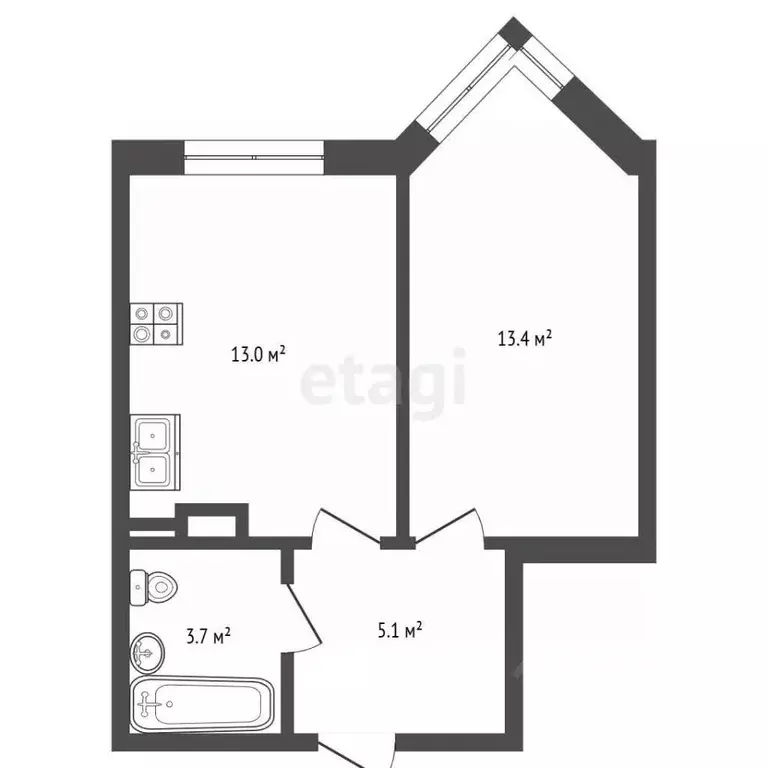1-к кв. Московская область, Ленинский городской округ, д. Сапроново ... - Фото 2