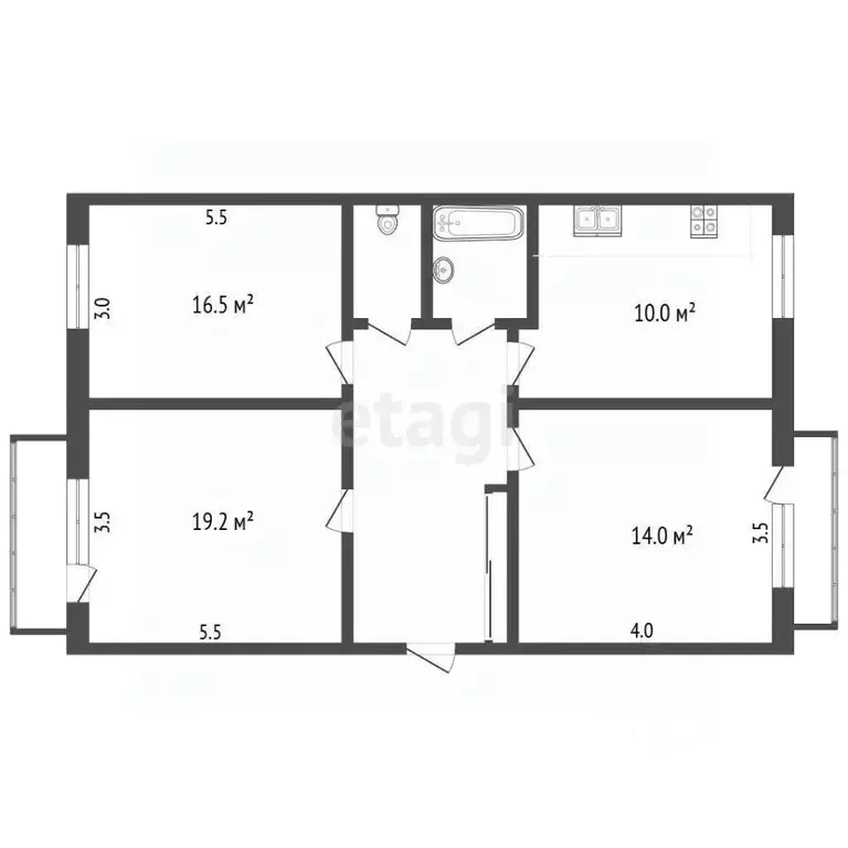 3-к кв. Ярославская область, Ярославский муниципальный округ, пос. ... - Фото 2