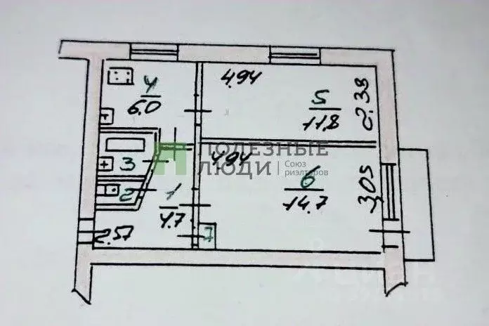2-к кв. Орловская область, Орловский район, Знаменка пгт ул. Ленина, 4 ... - Фото 1