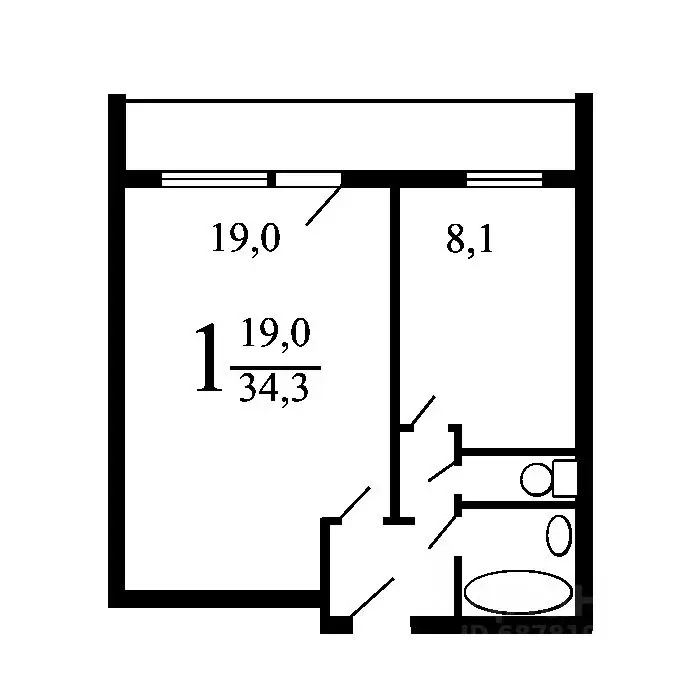 1-к кв. Москва Беговая ул., 6К4 (35.0 м) - Фото 1