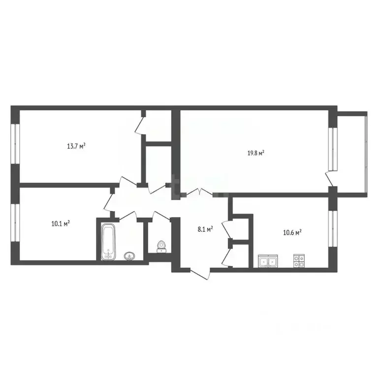 3-к кв. Ямало-Ненецкий АО, Новый Уренгой Советский мкр, 1/2 (71.8 м) - Фото 2
