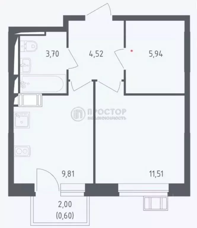 1-к кв. Москва ул. Аэростатная, 6к4 (36.08 м) - Фото 1