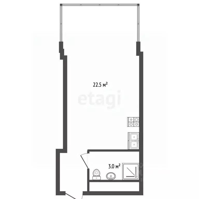 1-к кв. Крым, Феодосия ул. Первушина, 4/7 (25.3 м) - Фото 1