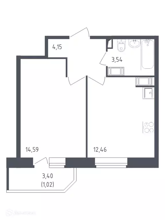 Продаётся 1-к квартира, 35.8 м - Фото 0