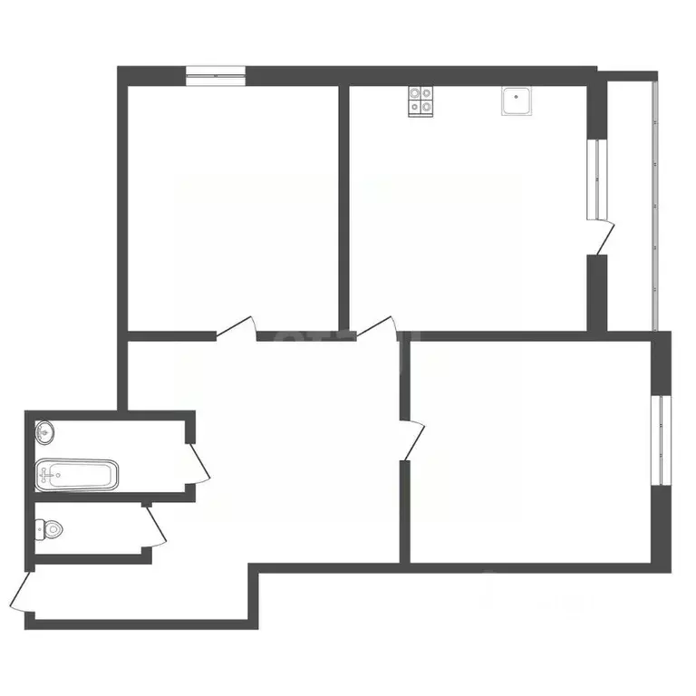 2-к кв. Тульская область, Тула Городской пер., 29 (78.2 м) - Фото 2