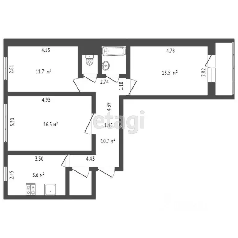 3-к кв. Удмуртия, Ижевск ул. Ленина, 112 (66.1 м) - Фото 1