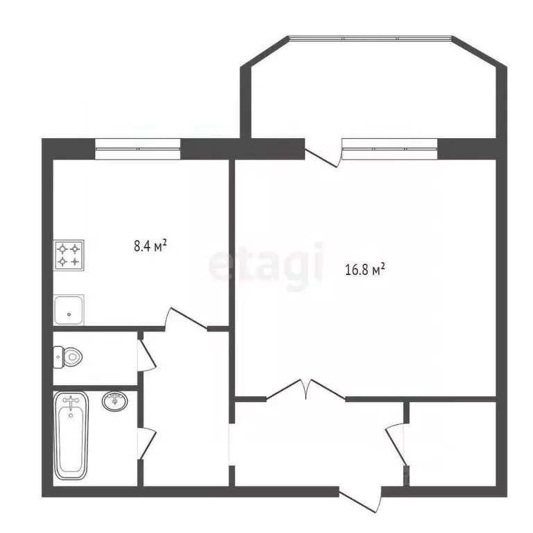 1-к кв. Красноярский край, Красноярск ул. Чернышевского, 98 (40.1 м) - Фото 1