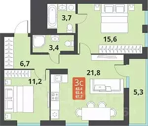 3-к кв. новосибирская область, новосибирск тайгинская ул, с3 (78.6 м) - Фото 0