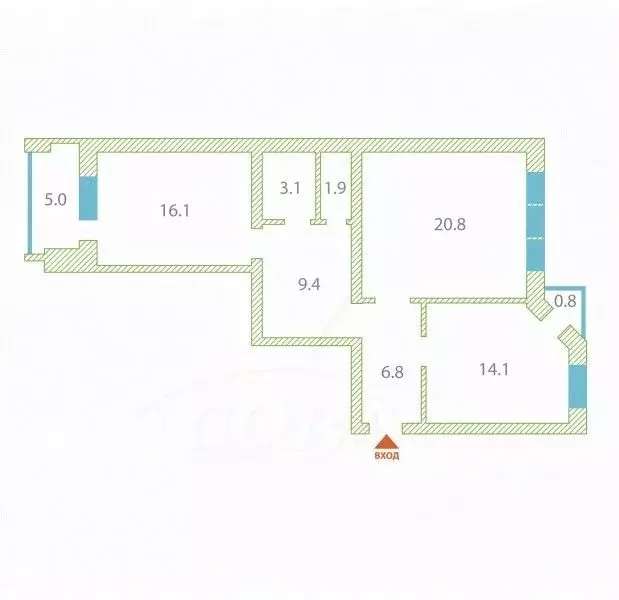 2-к кв. Тюменская область, Тюмень ул. Энергетиков, 16 (72.0 м) - Фото 2