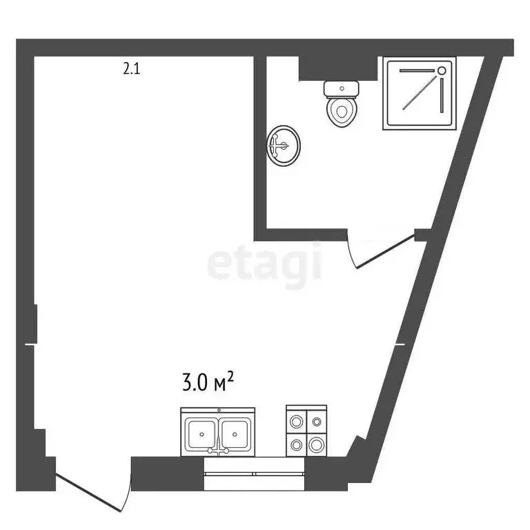 Квартира-студия: Кореиз, Мисхорский спуск, 1Е (14.7 м) - Фото 1