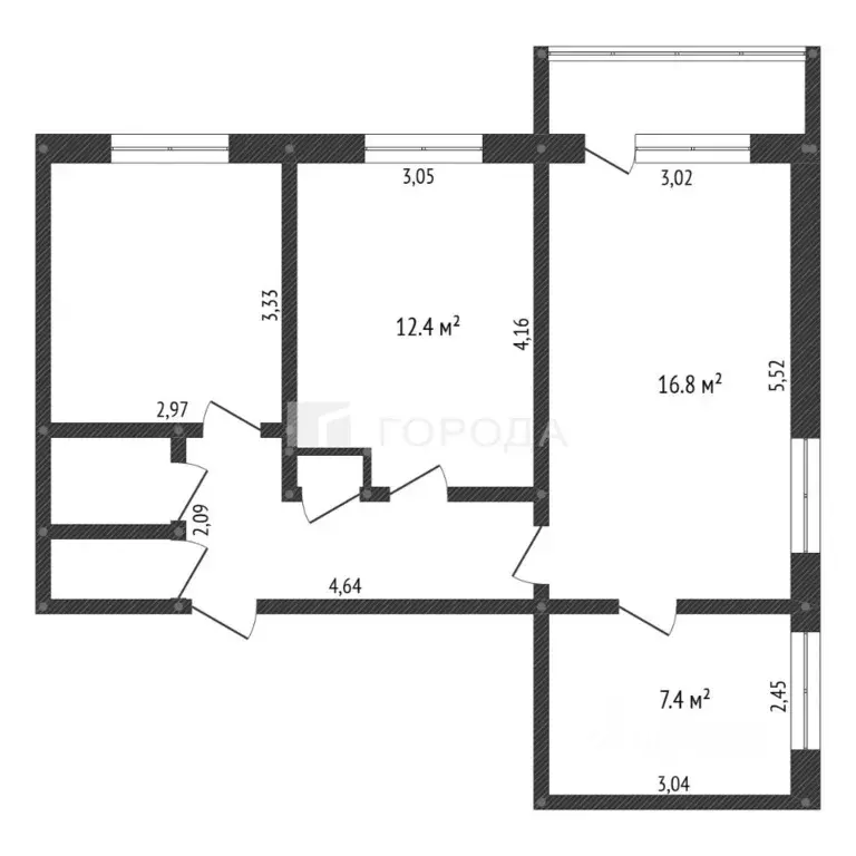 3-к кв. Кемеровская область, Новокузнецк просп. Авиаторов, 98А (57.0 ... - Фото 2
