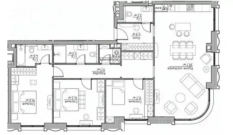 4-к кв. Москва Дубининская ул., 59А (114.0 м) - Фото 2