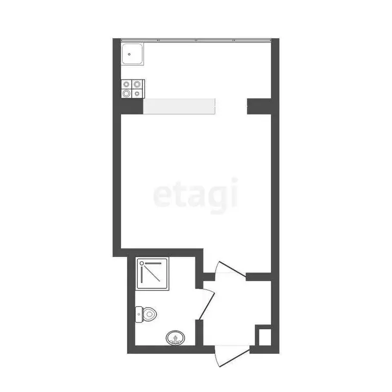 Квартира-студия: Тюмень, Олимпийская улица, 12 (17.2 м) - Фото 0