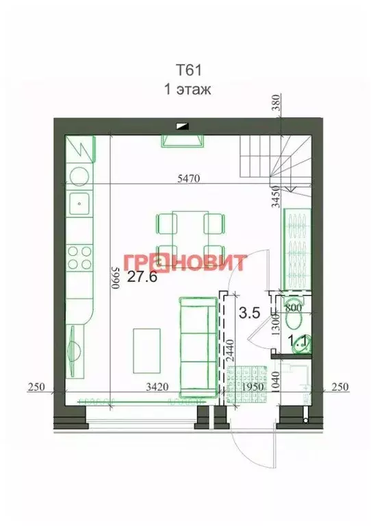 Таунхаус, 58 м - Фото 1