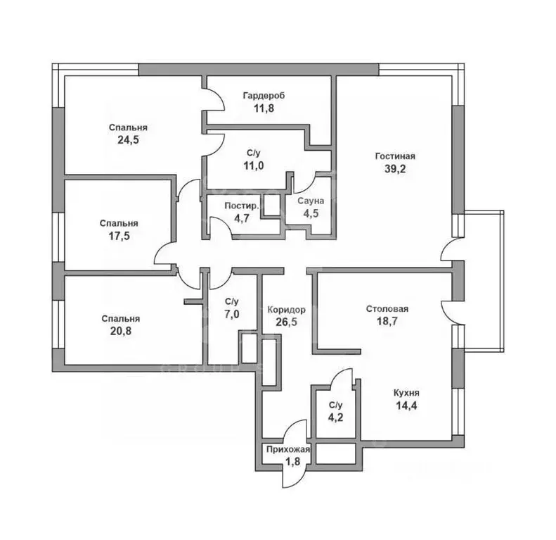 4-к кв. Москва Большая Татарская ул., 7к3 (207.0 м) - Фото 1