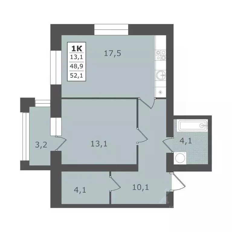 1-к кв. Ставропольский край, Ессентуки  (52.1 м) - Фото 1