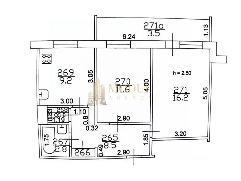 2-к кв. Татарстан, Казань ул. Юлиуса Фучика, 44 (49.9 м) - Фото 2