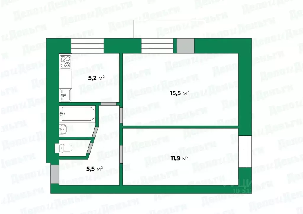 2-к кв. кировская область, киров ул. некрасова, 32 (41.1 м) - Фото 0