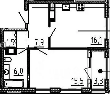 1-к кв. Санкт-Петербург ул. Парфеновская, 11к1 (48.7 м) - Фото 0