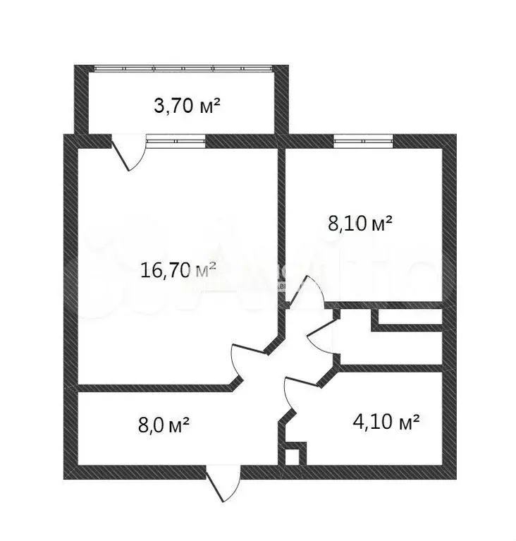 1-к. квартира, 38,7 м, 6/9 эт. - Фото 0