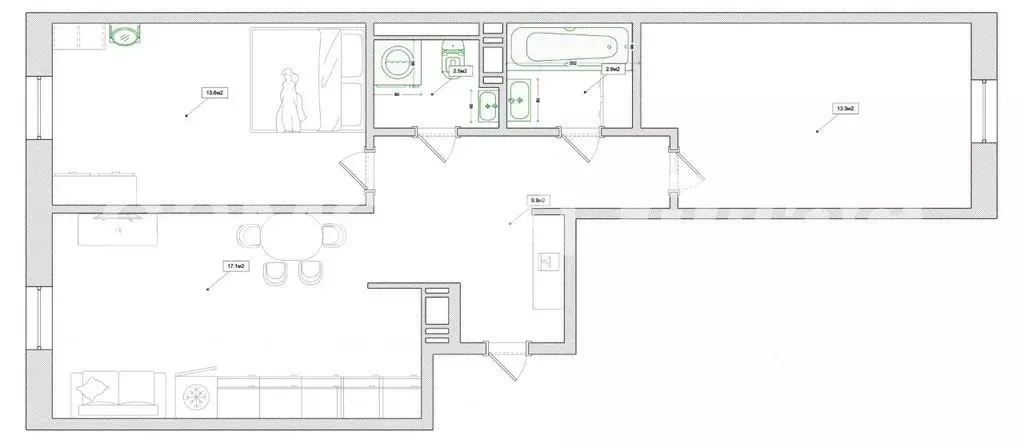3-к кв. Московская область, Одинцовский городской округ, с. Лайково, ... - Фото 2