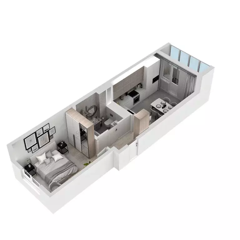 2-комнатная квартира: Бугры, Петровский бульвар, 28 (34.98 м) - Фото 2