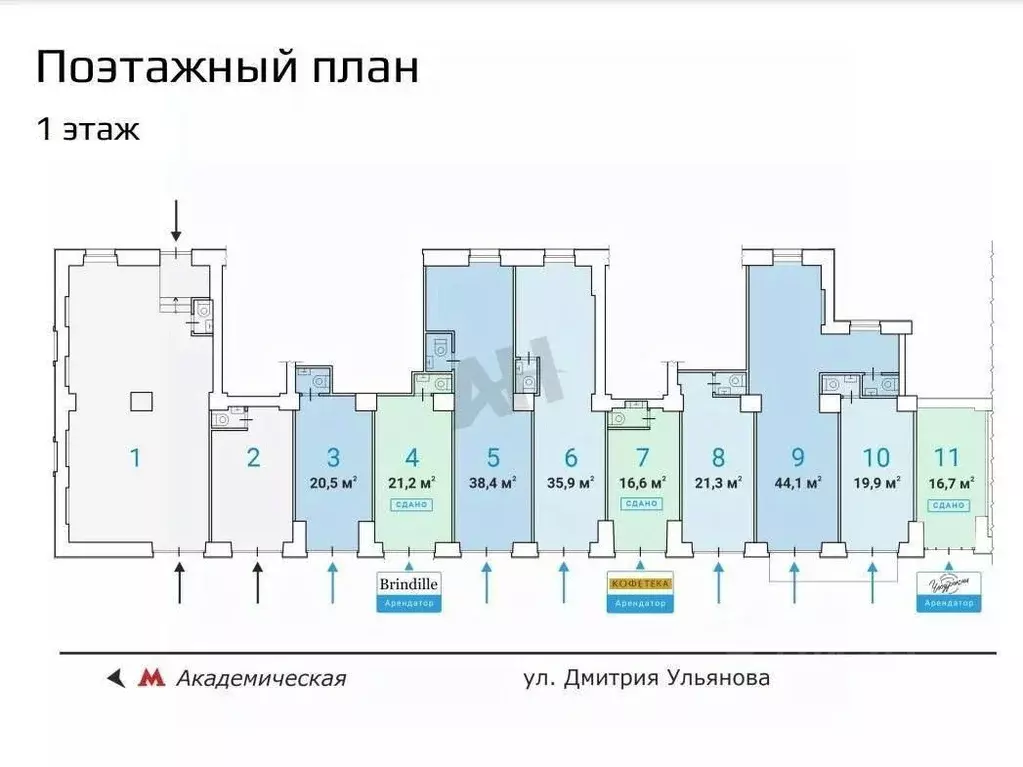 Помещение свободного назначения в Москва ул. Дмитрия Ульянова, 10/1К1 ... - Фото 1