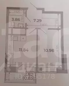 1-к кв. Татарстан, Казань ул. Братьев Касимовых, 35 (34.3 м) - Фото 2