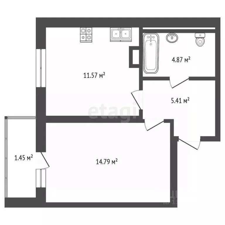 1-к кв. Ярославская область, Ярославский муниципальный округ, пос. ... - Фото 1